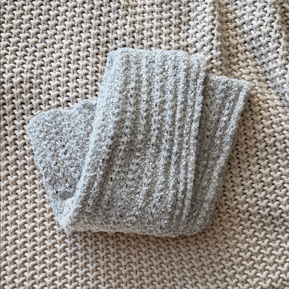 Cozy Gray Knit Infinity Scarf